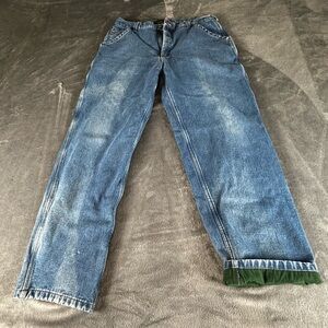Vintage Red Head Flannel Lined‎ Jeans Mens 38 x 34 Workwear Carpenter Jeans warm
